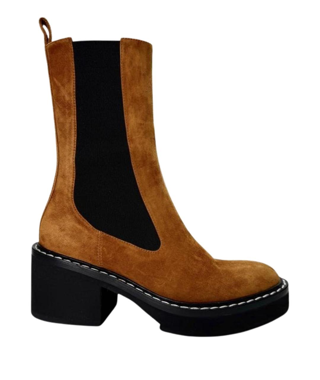 KHAITE Оранжевое замшевые полусапоги, фото 1