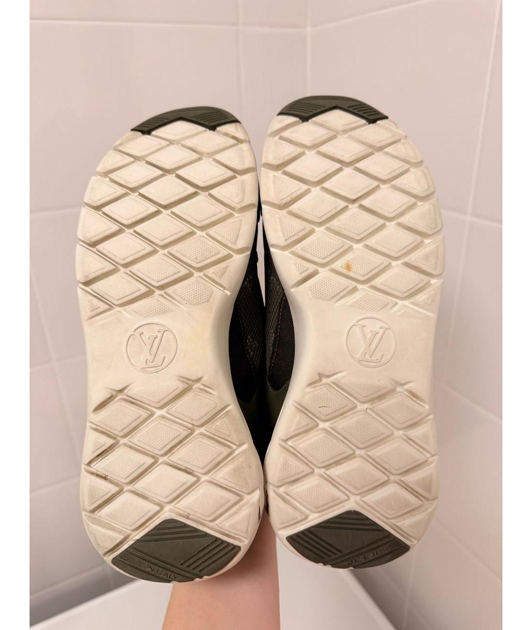 LOUIS VUITTON Хаки текстильные кроссовки, фото 7