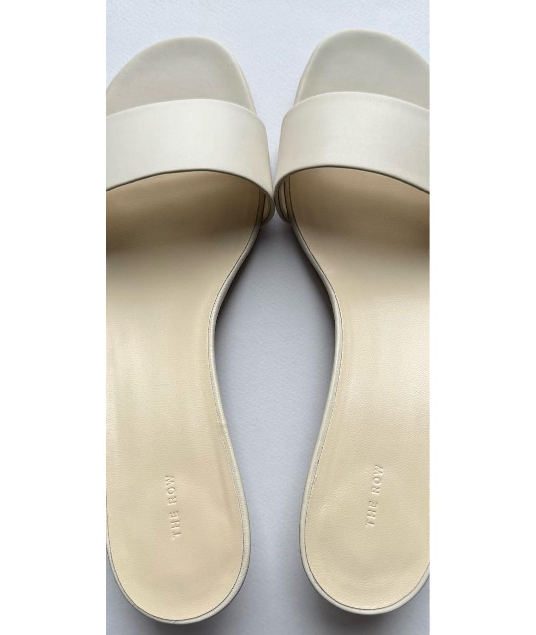 THE ROW Белые кожаные мюли, фото 6