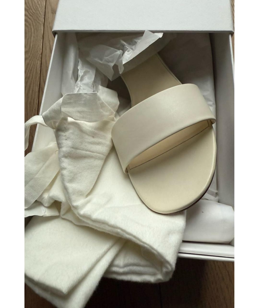 THE ROW Белые кожаные мюли, фото 7