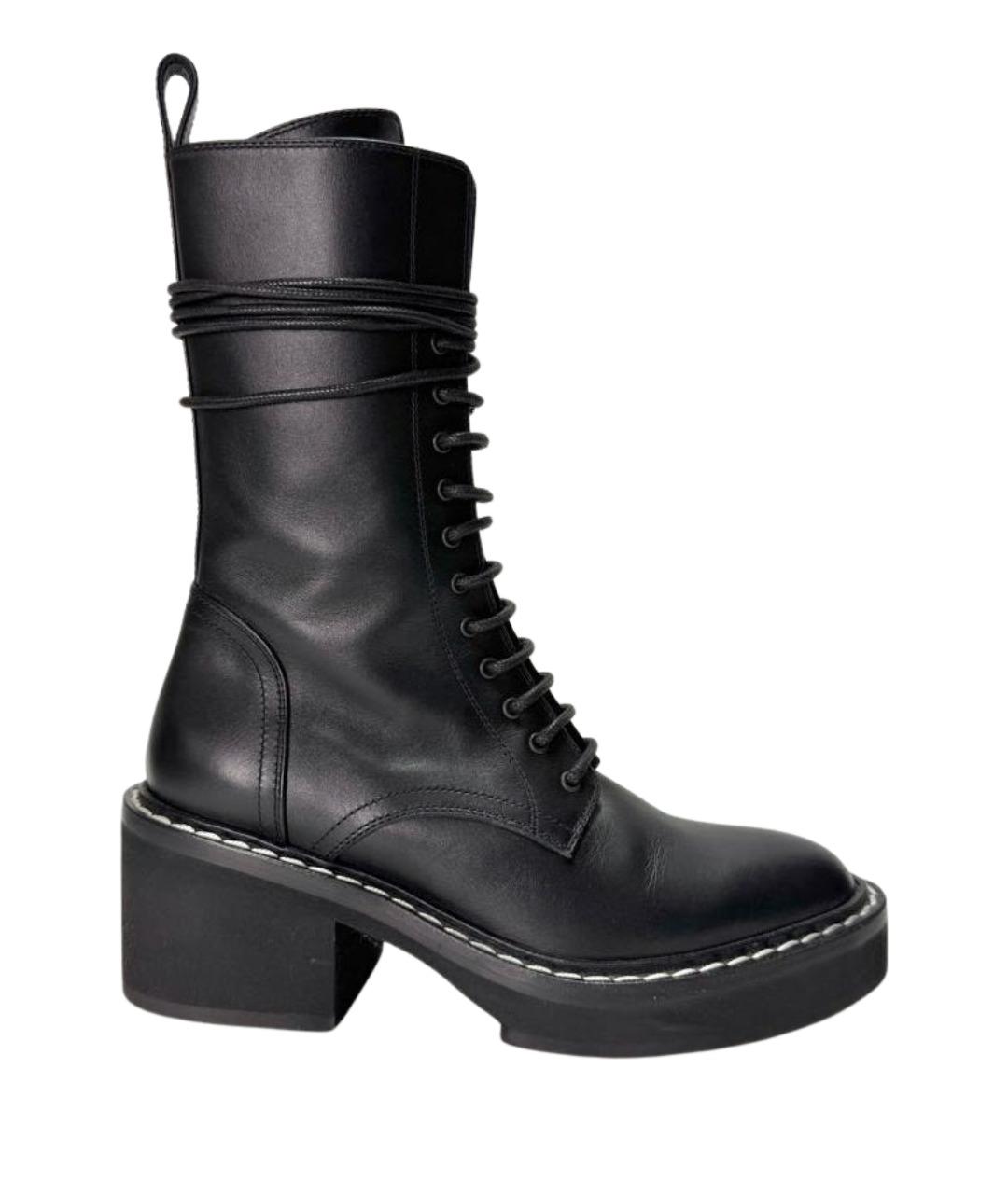 KHAITE Черные кожаные ботинки, фото 1