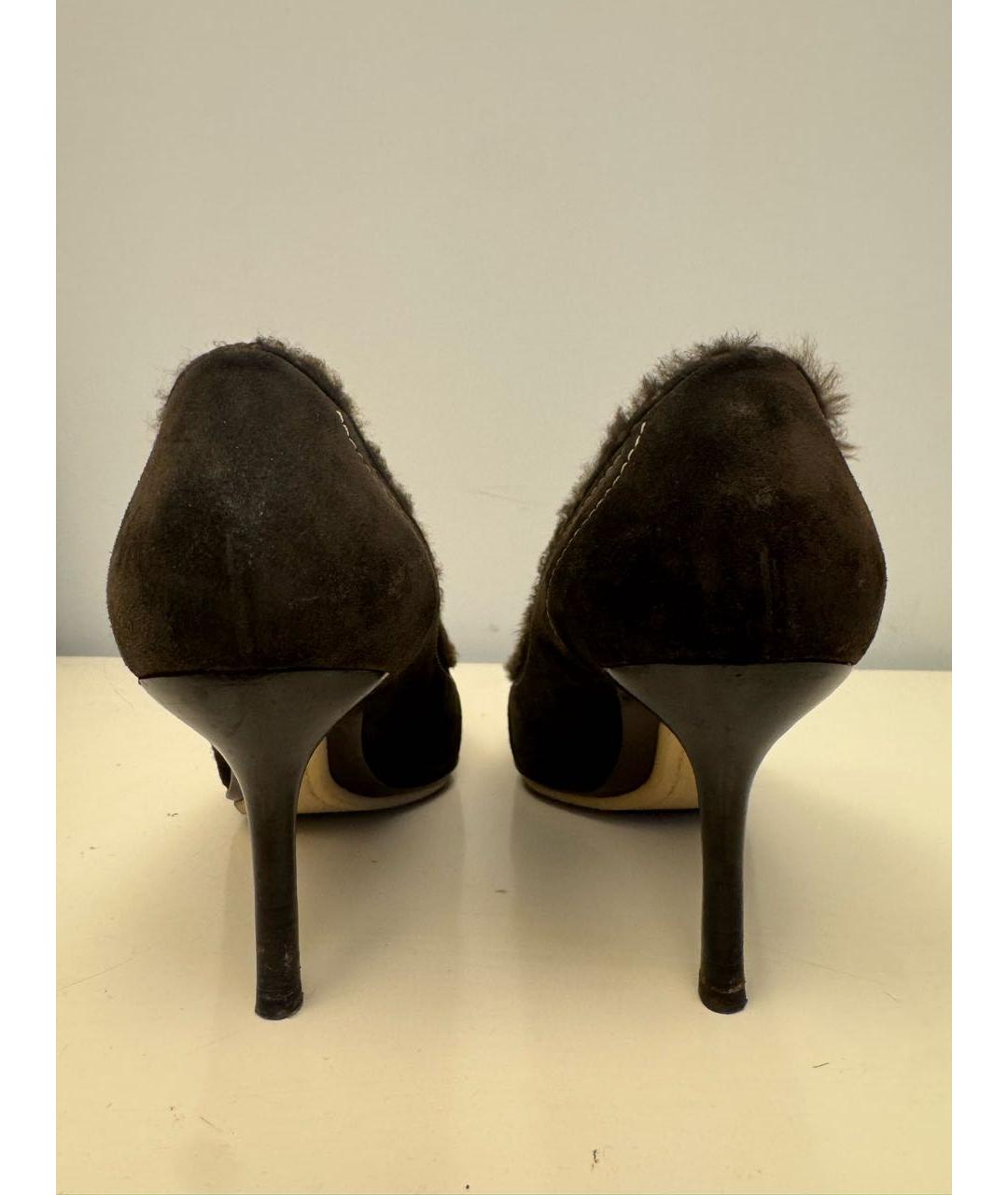 POLLINI Коричневые замшевые туфли, фото 6