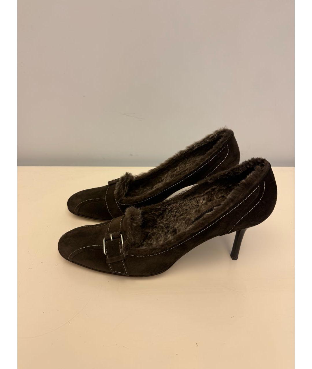 POLLINI Коричневые замшевые туфли, фото 7