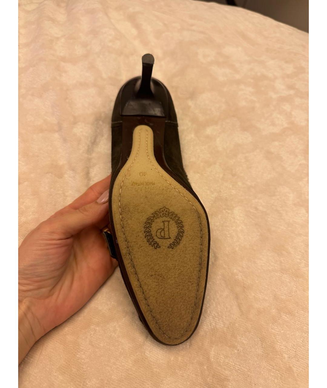 POLLINI Коричневые замшевые туфли, фото 5
