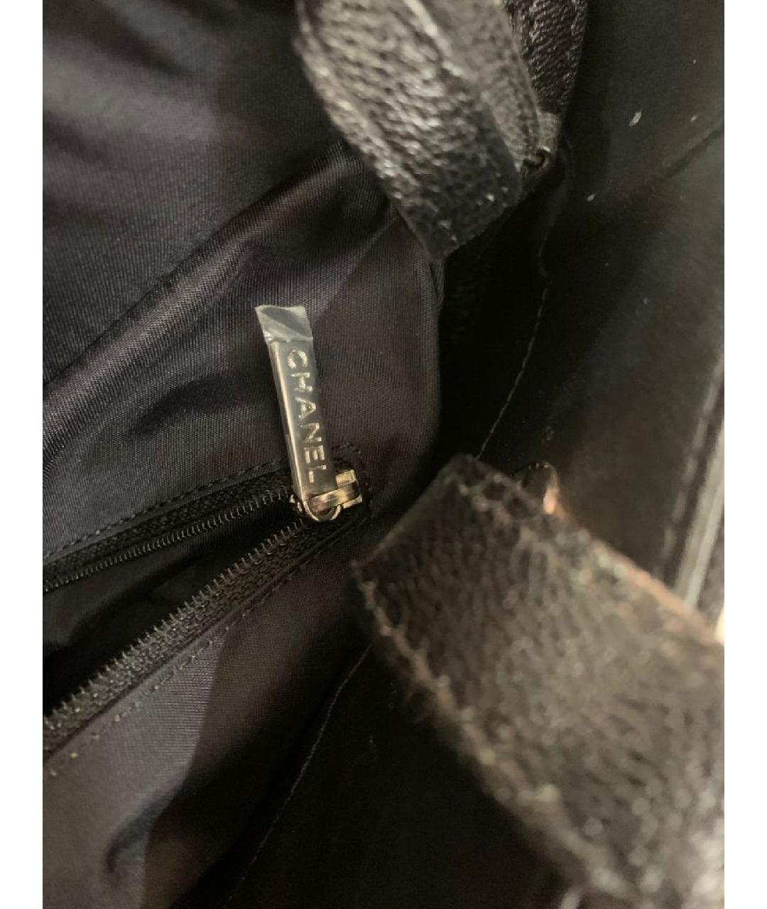 CHANEL Черная кожаная сумка тоут, фото 9