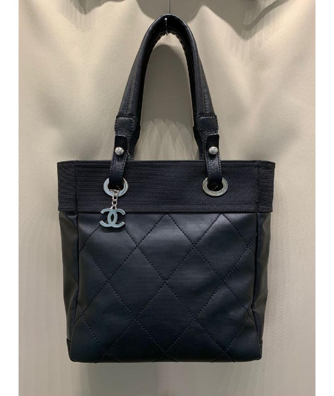 CHANEL Черная кожаная сумка тоут, фото 10