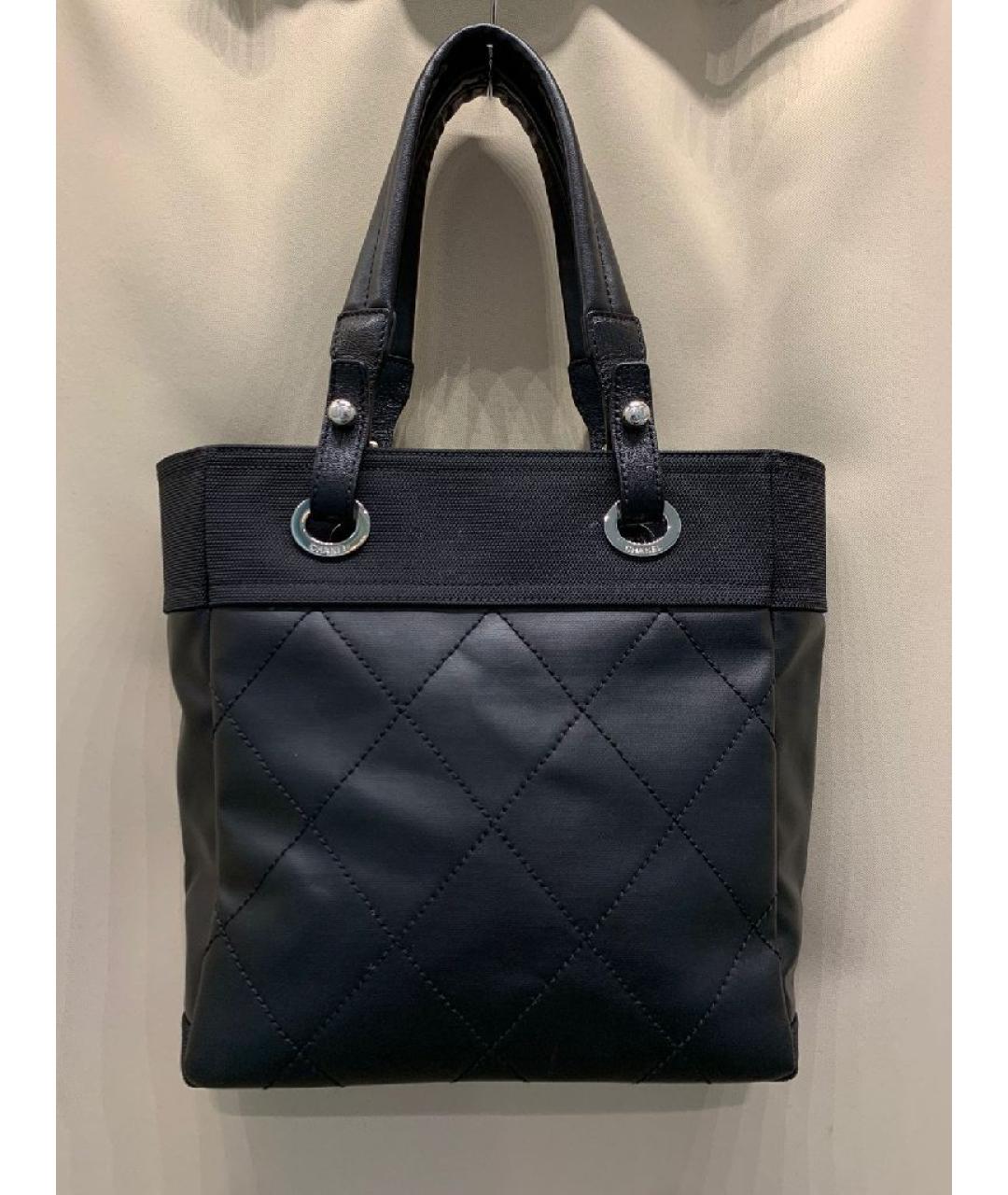 CHANEL Черная кожаная сумка тоут, фото 4
