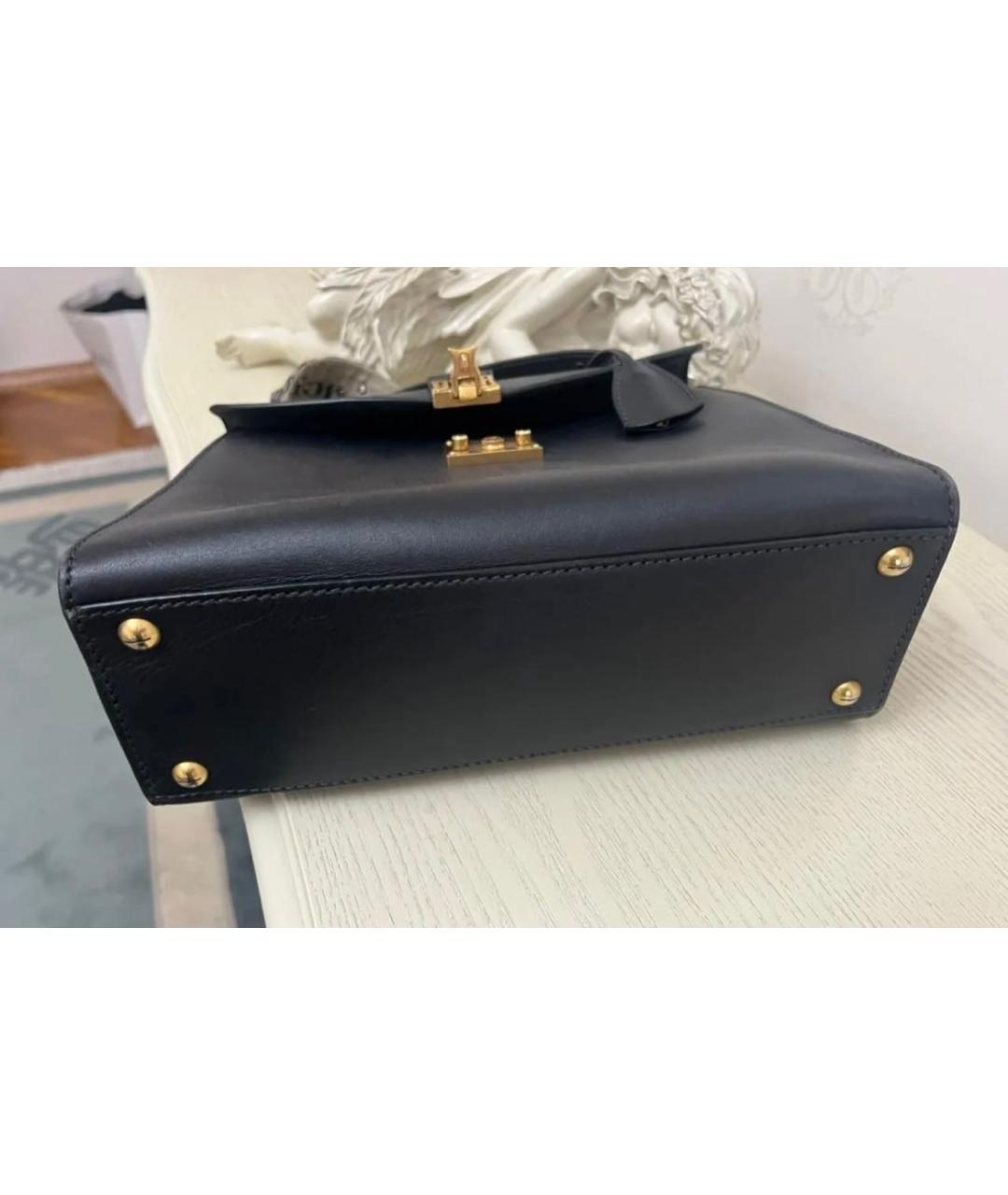 CHRISTIAN DIOR Черная кожаная сумка через плечо, фото 3