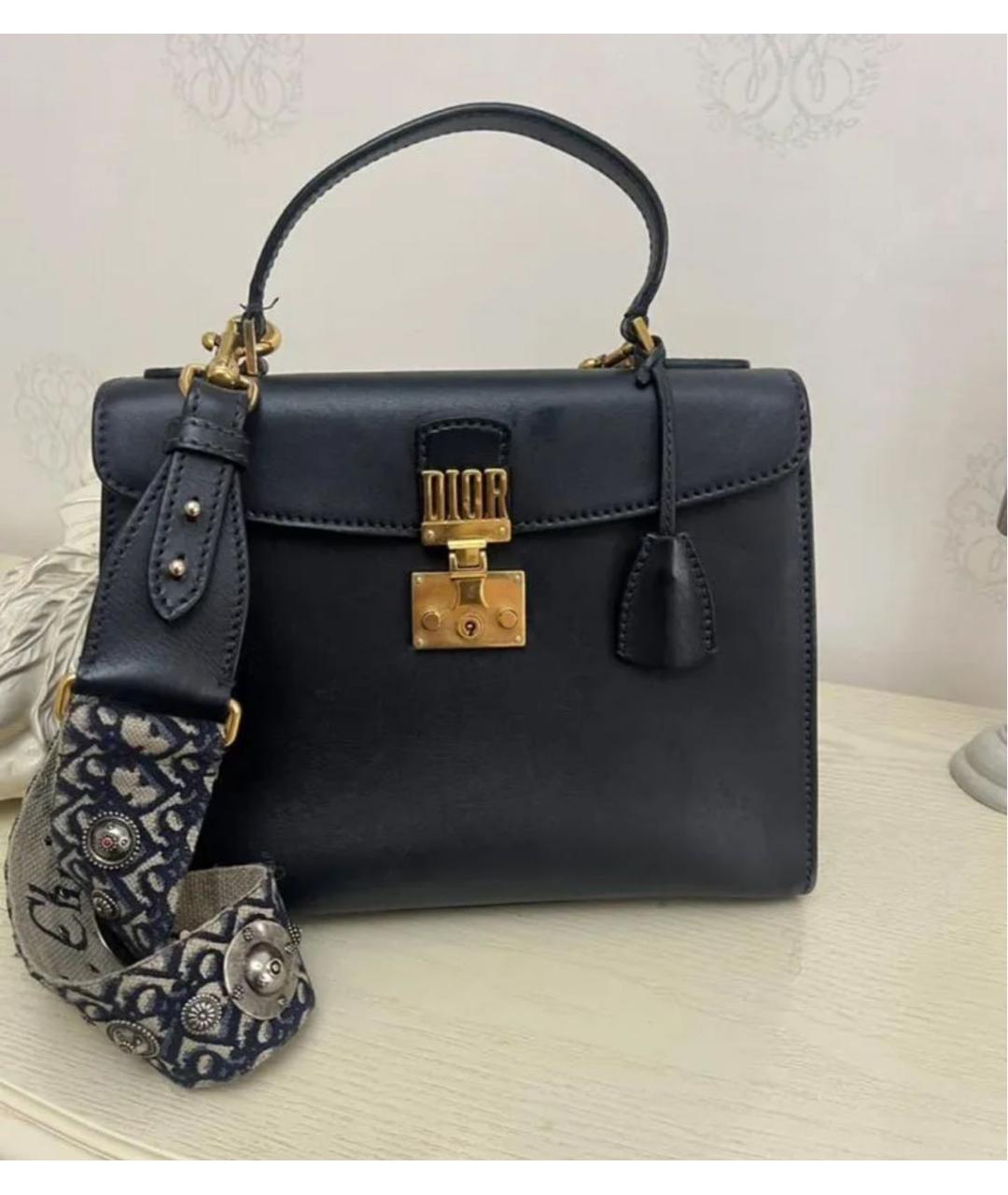 CHRISTIAN DIOR Черная кожаная сумка через плечо, фото 6