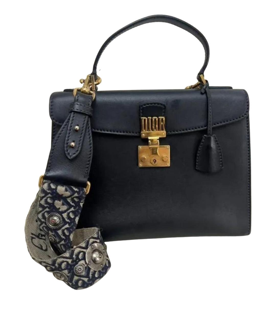 CHRISTIAN DIOR Черная кожаная сумка через плечо, фото 1