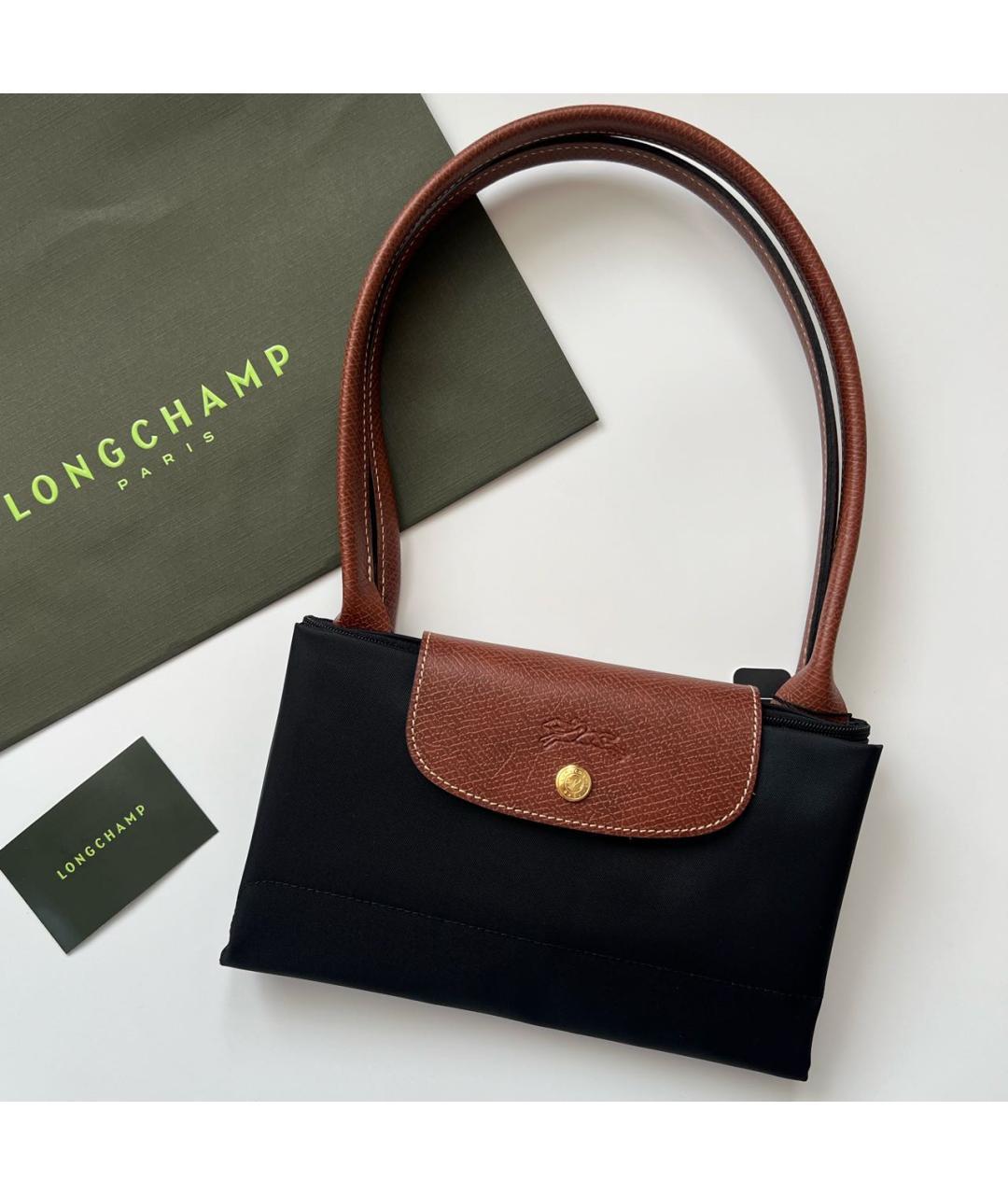 LONGCHAMP Черная тканевая сумка тоут, фото 7
