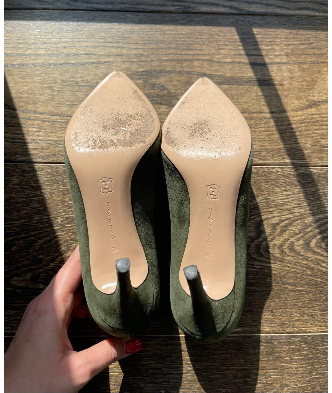 GIANVITO ROSSI Хаки замшевые туфли, фото 3