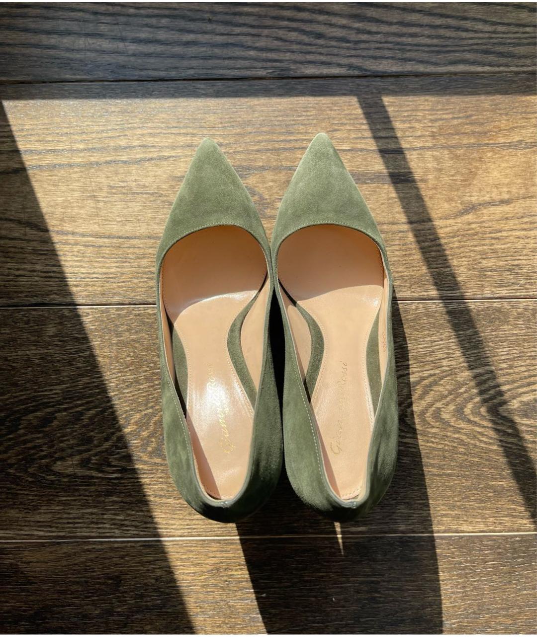 GIANVITO ROSSI Хаки замшевые туфли, фото 2