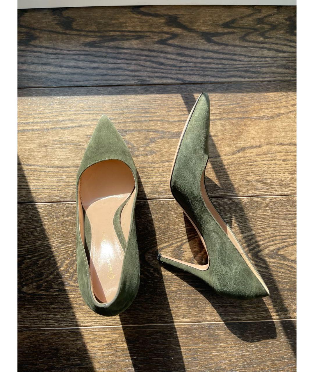 GIANVITO ROSSI Хаки замшевые туфли, фото 4