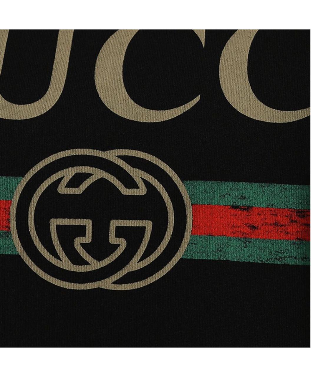 GUCCI Черная хлопковая футболка, фото 5