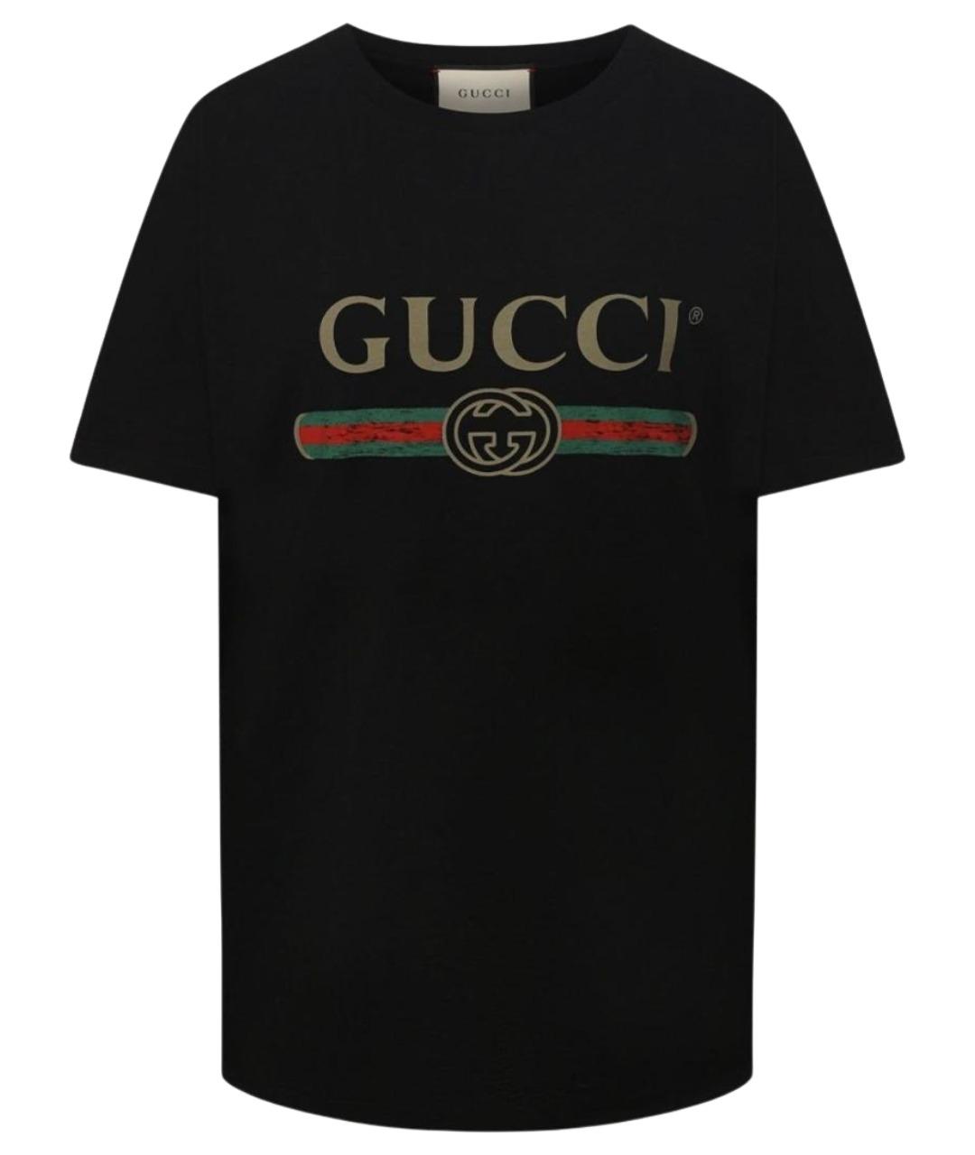 GUCCI Черная хлопковая футболка, фото 1