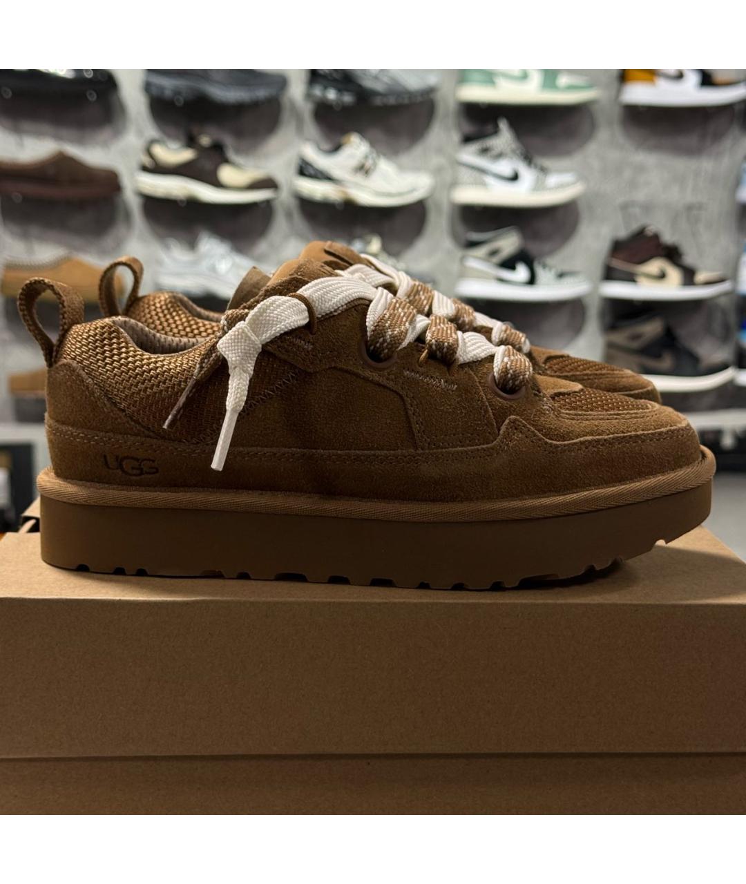 UGG AUSTRALIA Коричневые замшевые кеды, фото 5