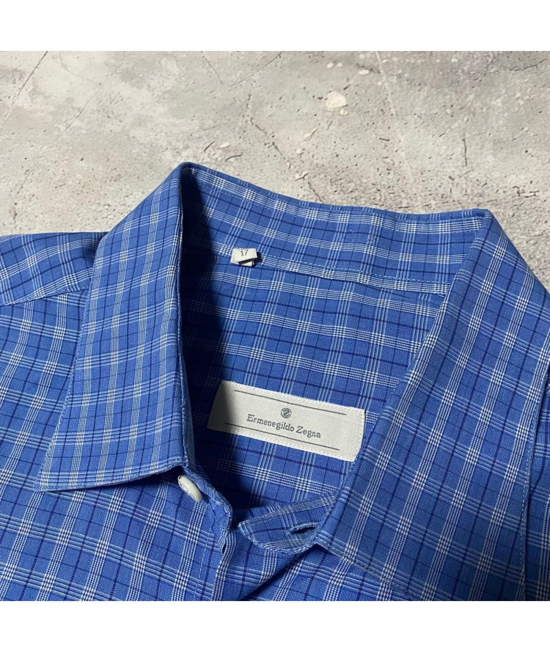 ERMENEGILDO ZEGNA XXX Голубая хлопковая классическая рубашка, фото 7