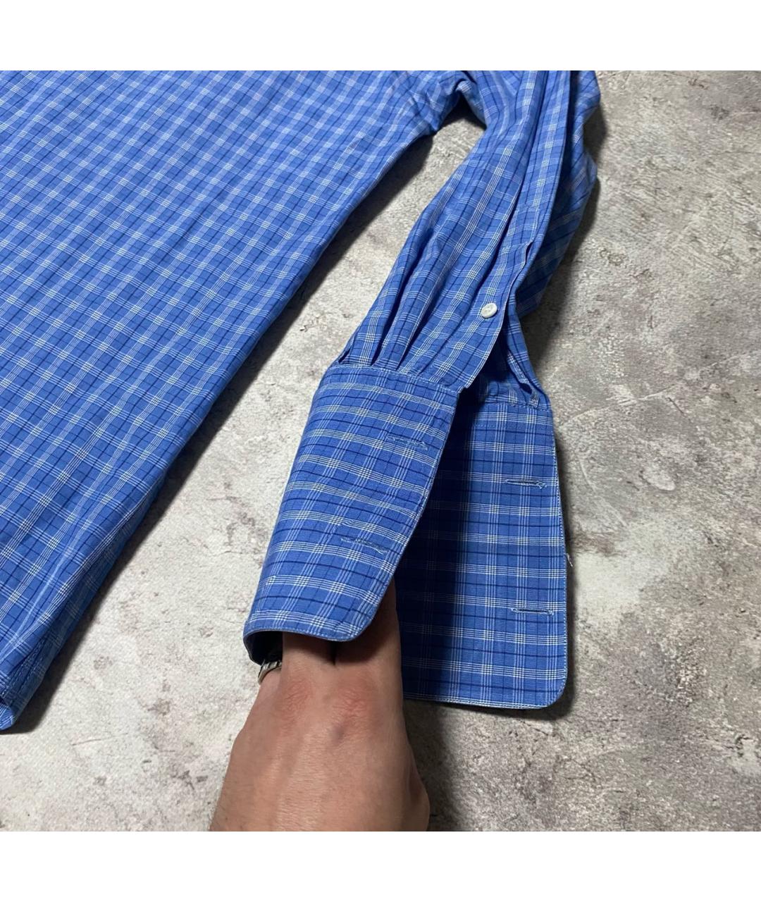 ERMENEGILDO ZEGNA XXX Голубая хлопковая классическая рубашка, фото 3