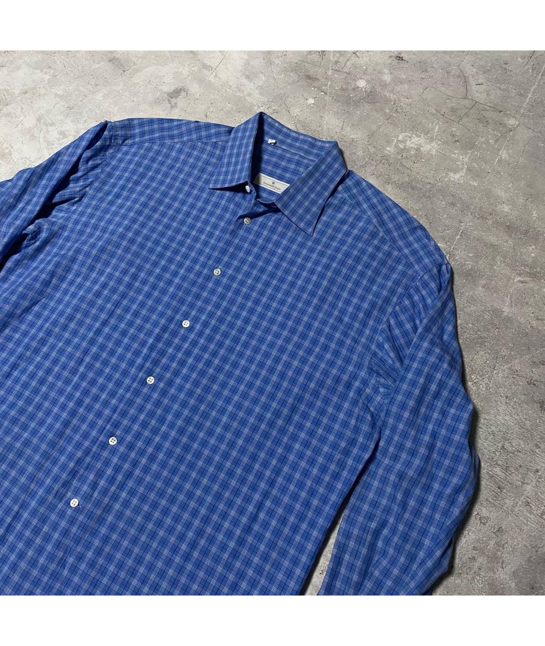 ERMENEGILDO ZEGNA XXX Голубая хлопковая классическая рубашка, фото 4