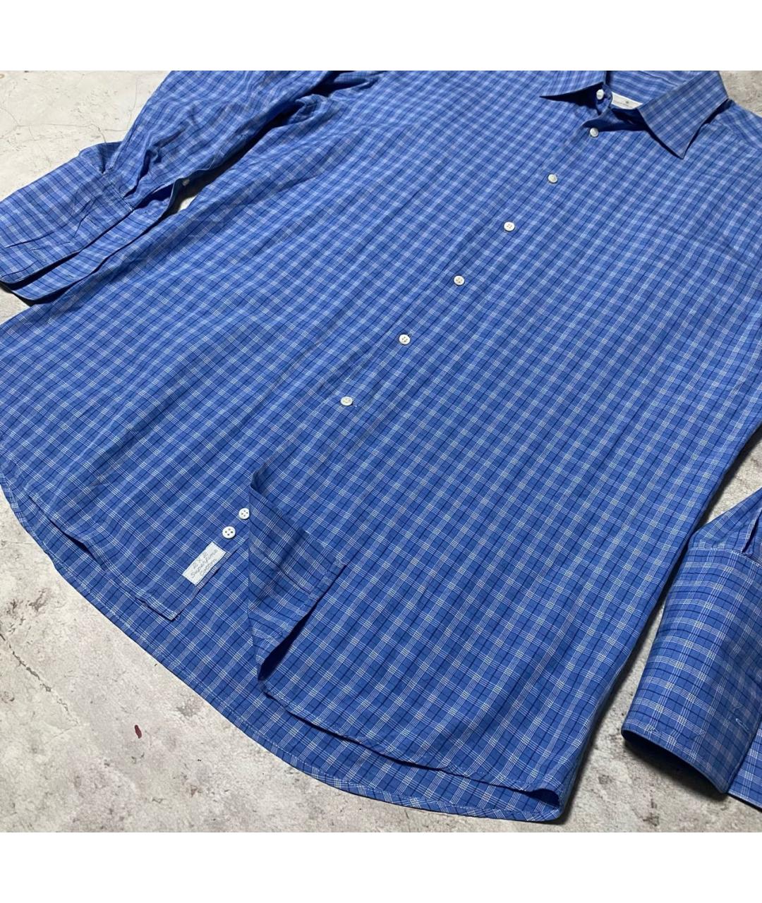 ERMENEGILDO ZEGNA XXX Голубая хлопковая классическая рубашка, фото 6