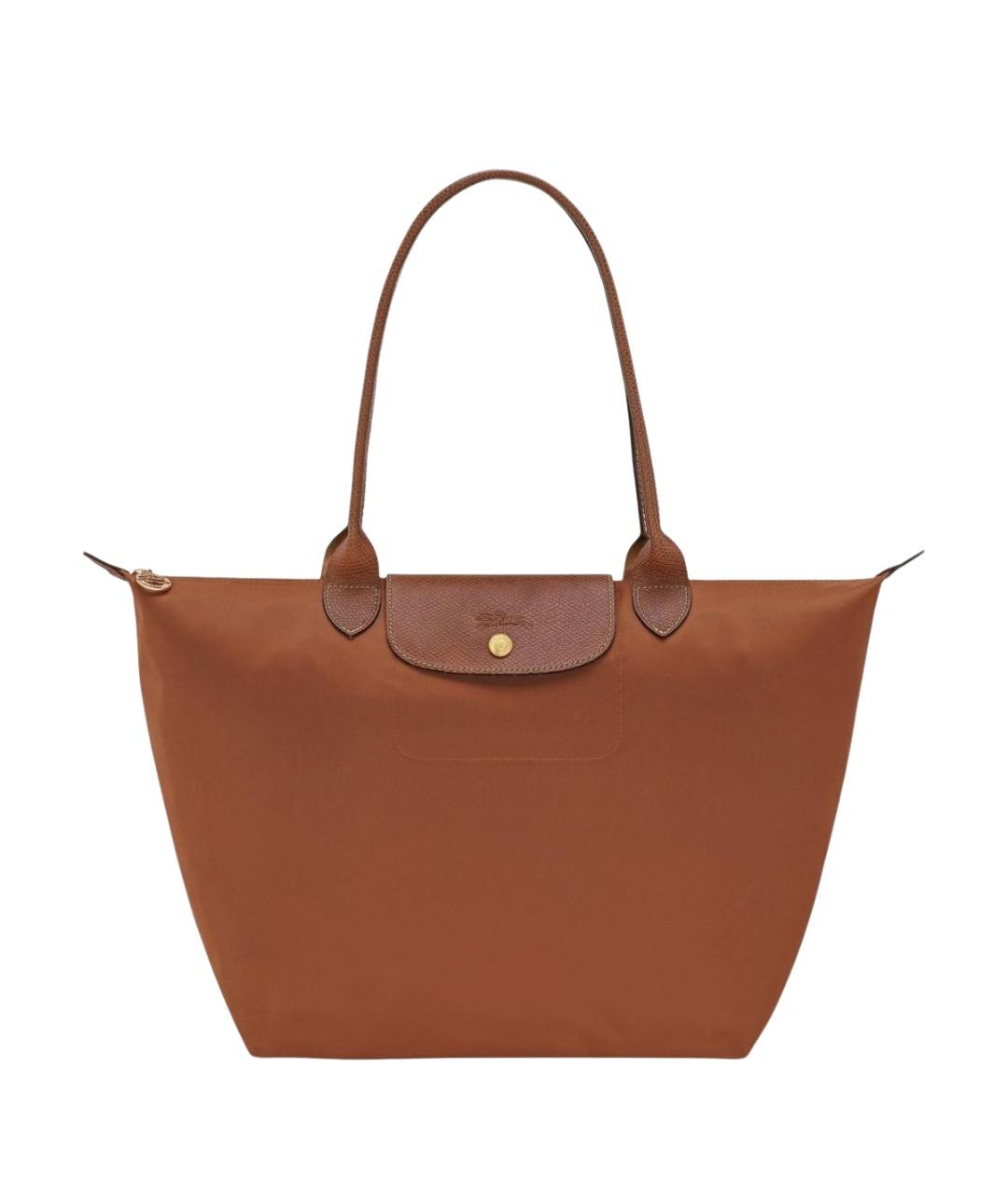 LONGCHAMP Коричневая тканевая сумка тоут, фото 1