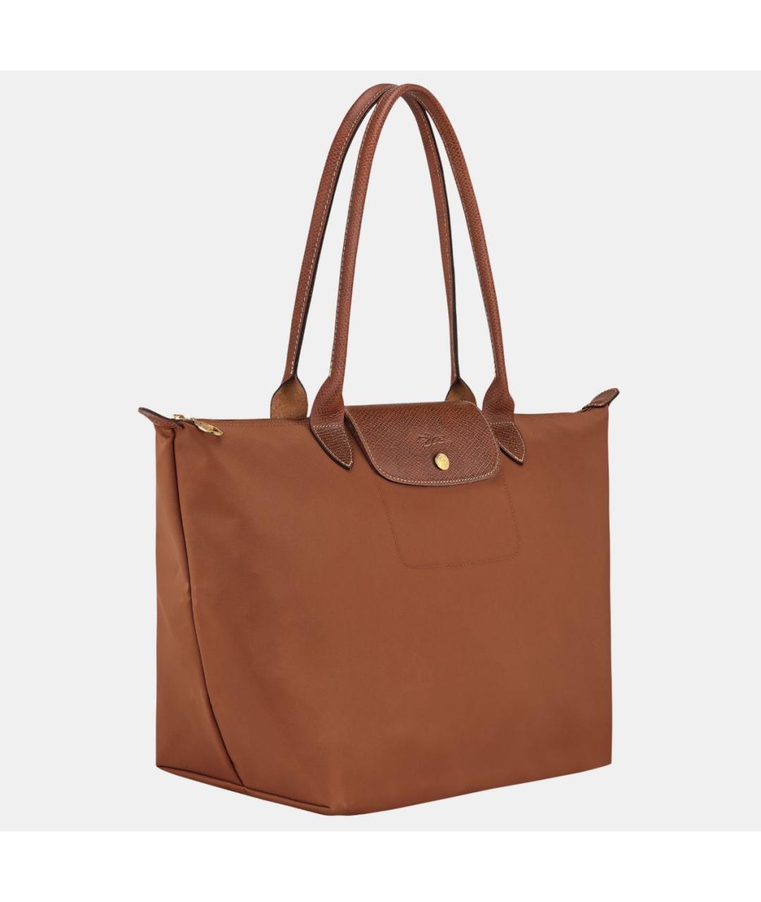 LONGCHAMP Коричневая тканевая сумка тоут, фото 2