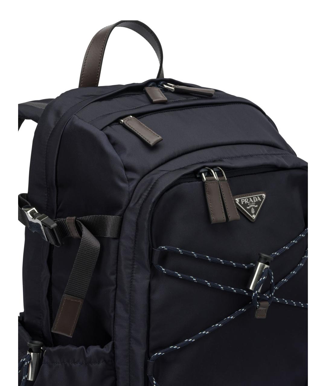 PRADA Темно-синий синтетический рюкзак, фото 4