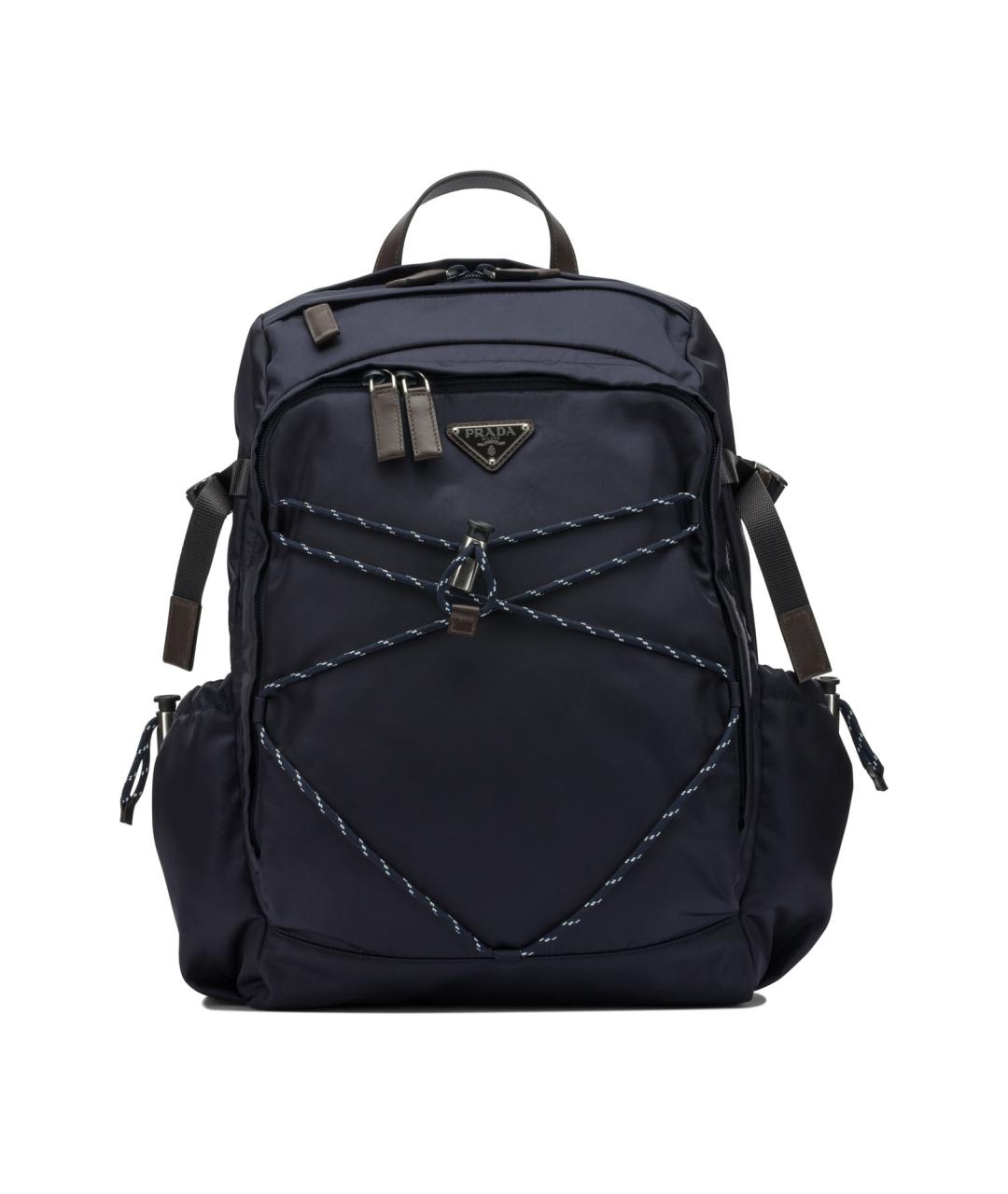 PRADA Темно-синий синтетический рюкзак, фото 1