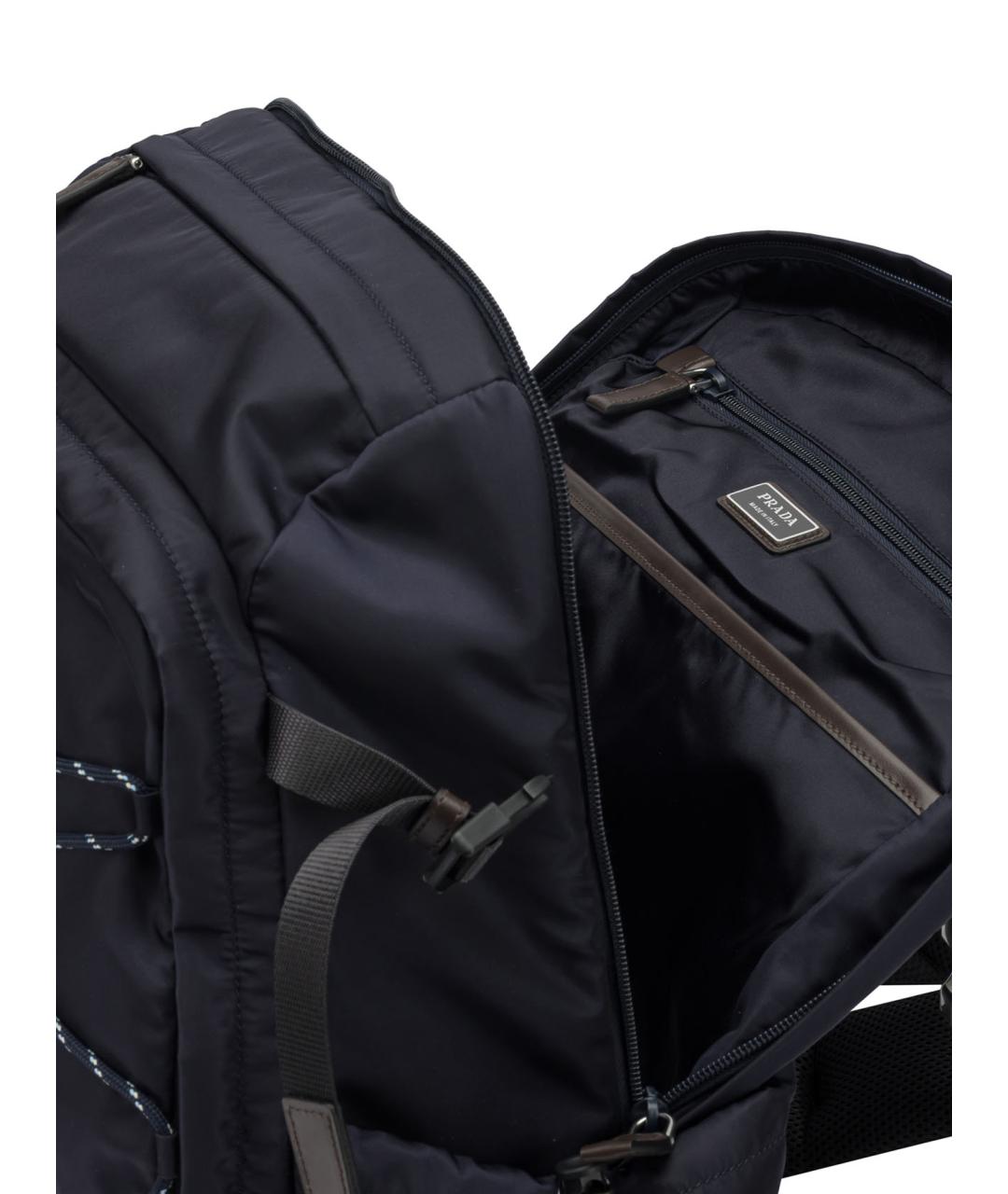 PRADA Темно-синий синтетический рюкзак, фото 5
