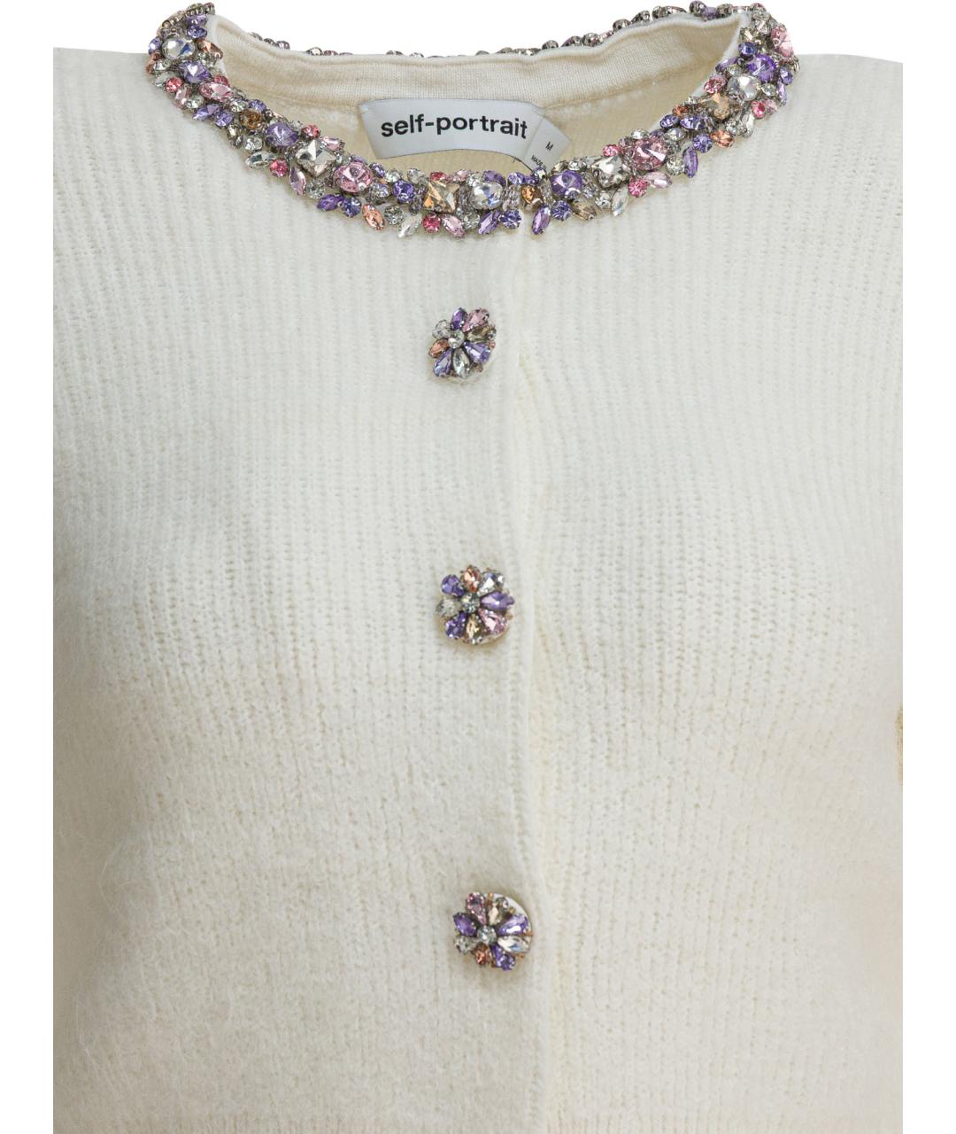 SELF-PORTRAIT Бежевый шерстяной кардиган, фото 2