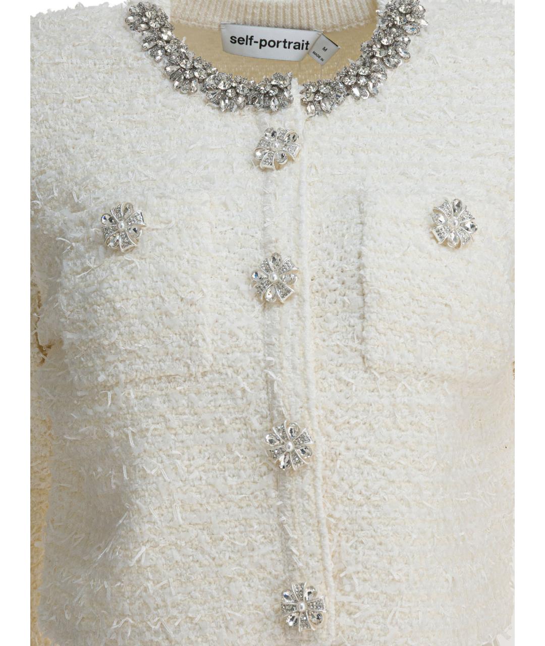 SELF-PORTRAIT Бежевый хлопковый кардиган, фото 4