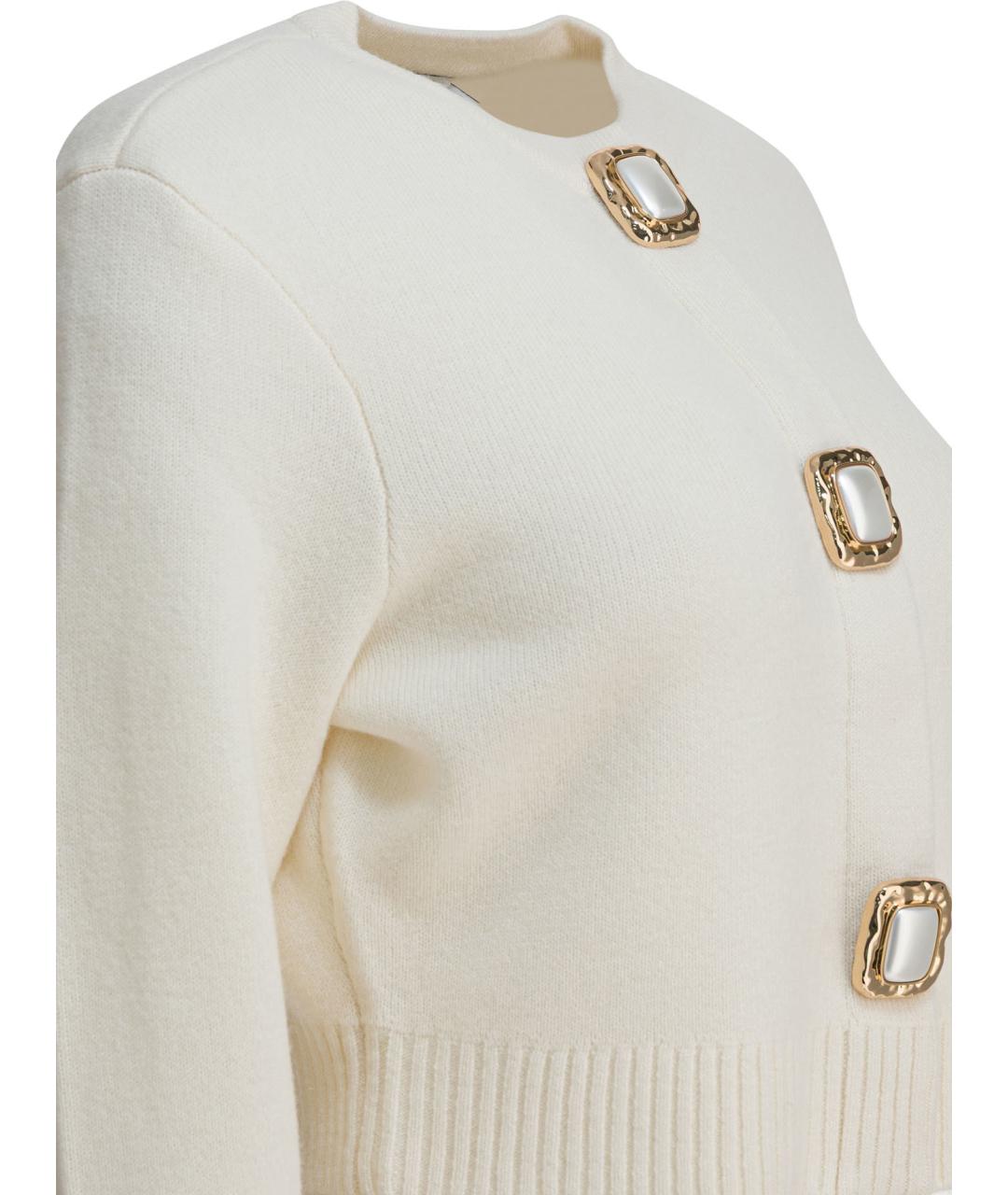 SELF-PORTRAIT Белый шерстяной кардиган, фото 4