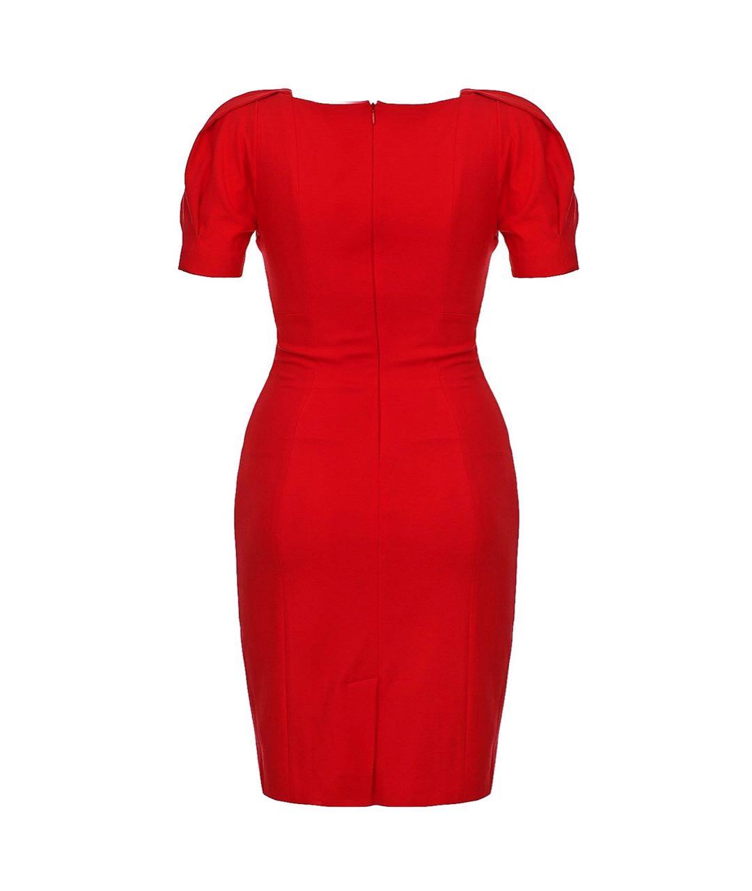 JO NO FUI Красное вискозное платье, фото 2