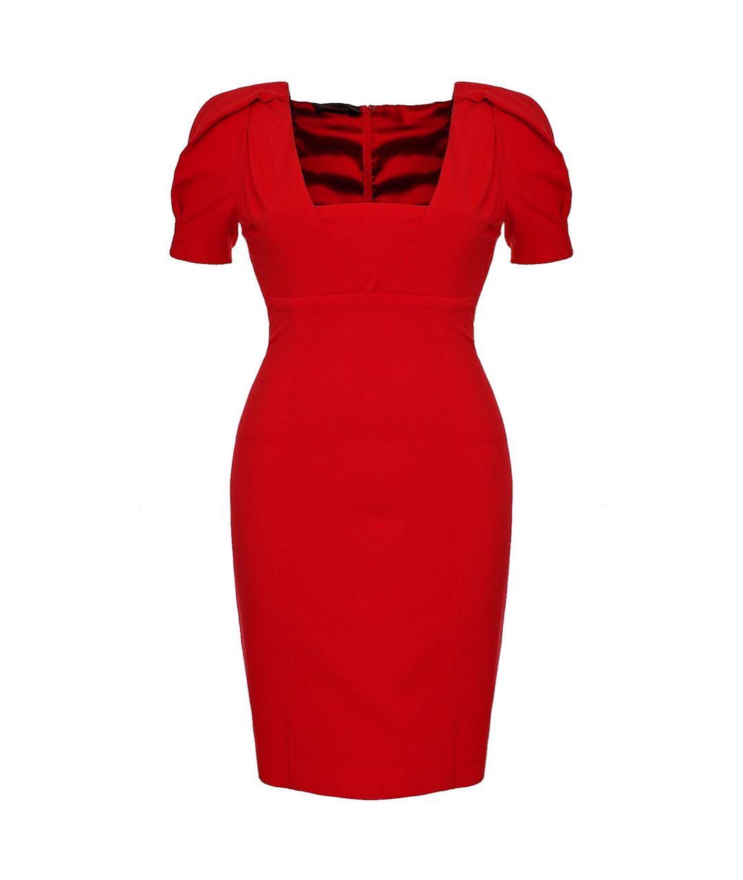 JO NO FUI Красное вискозное платье, фото 1