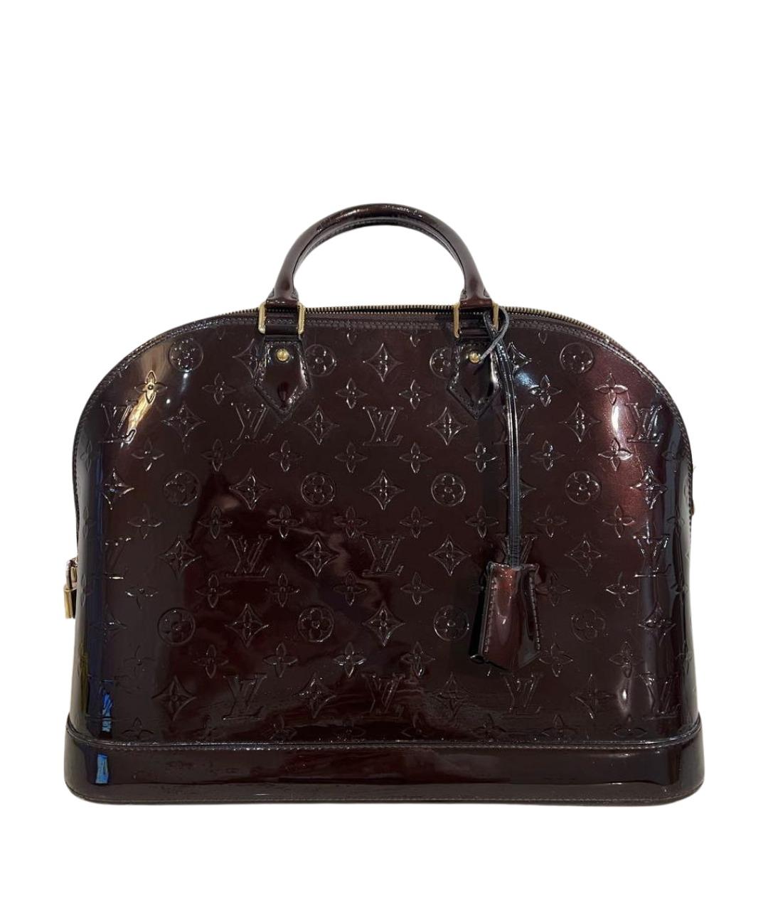 LOUIS VUITTON Бордовая сумка с короткими ручками из лакированной кожи, фото 1