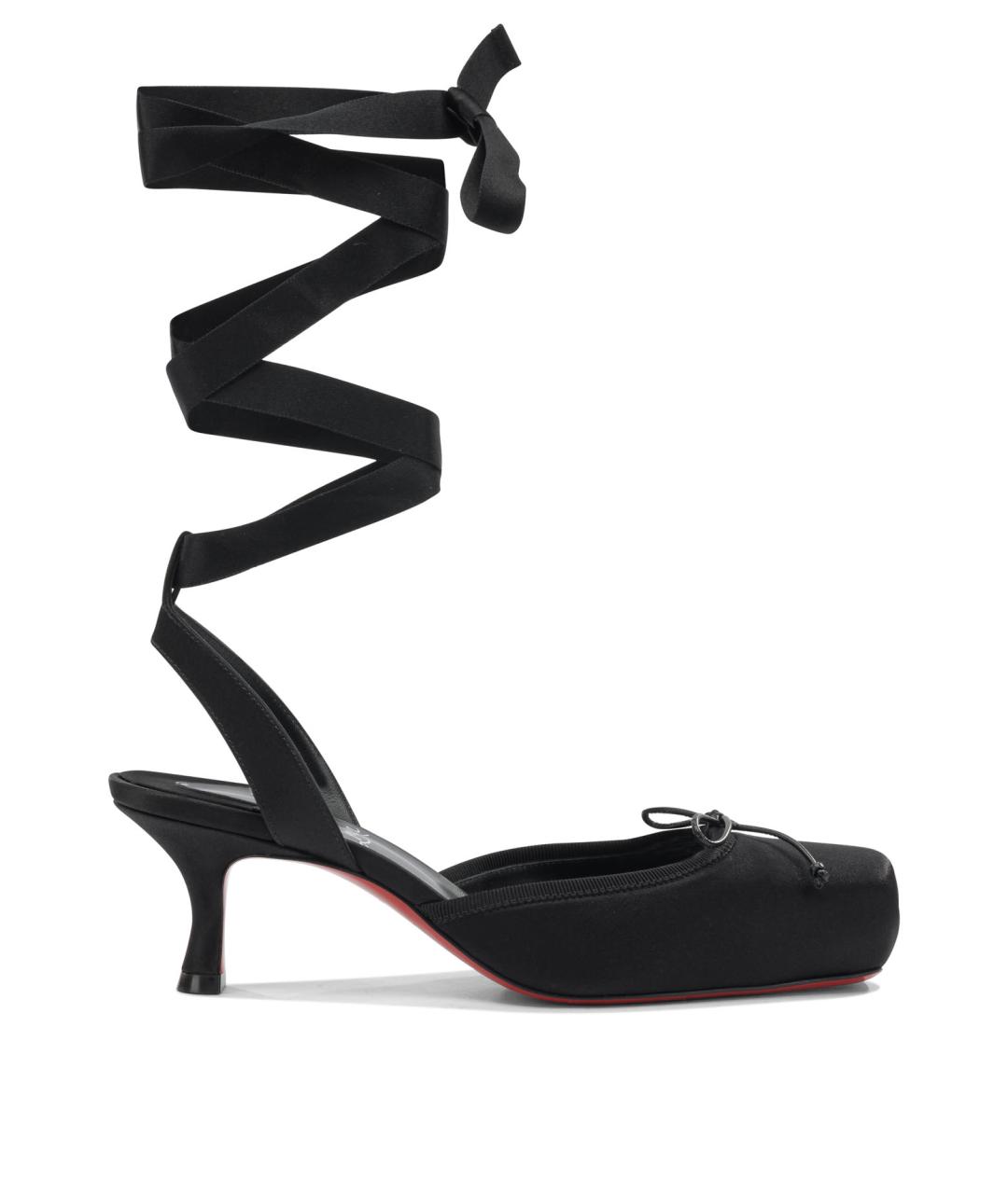 CHRISTIAN LOUBOUTIN Черные текстильные туфли, фото 1