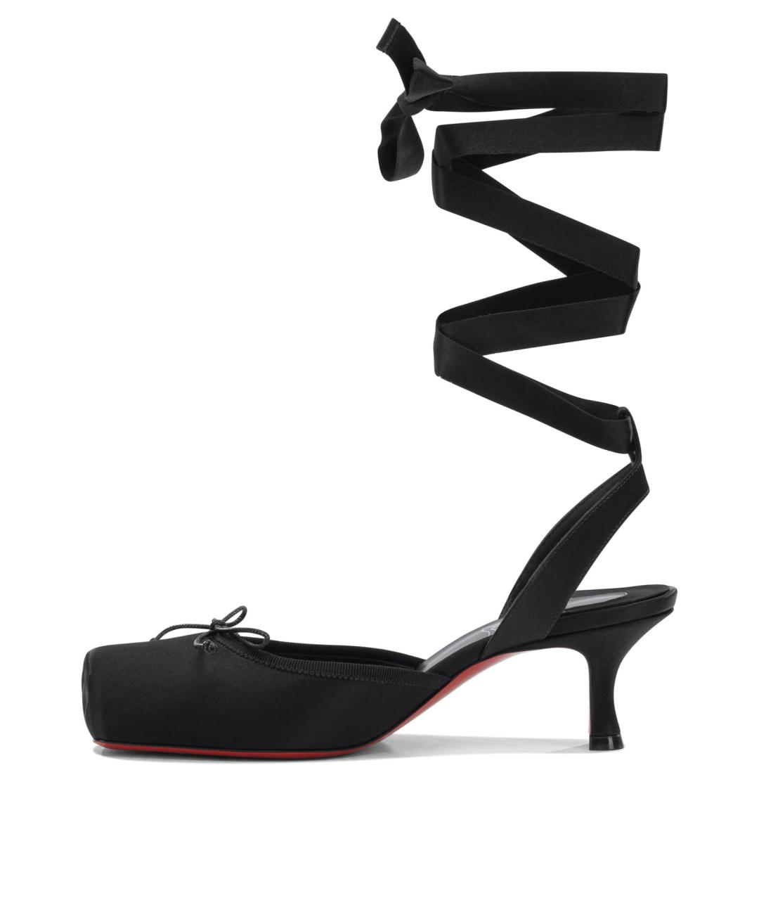 CHRISTIAN LOUBOUTIN Черные текстильные туфли, фото 3