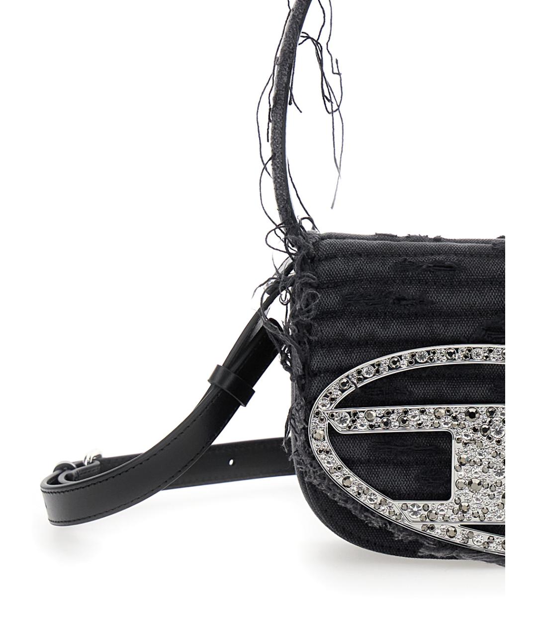 DIESEL Черная хлопковая сумка через плечо, фото 3