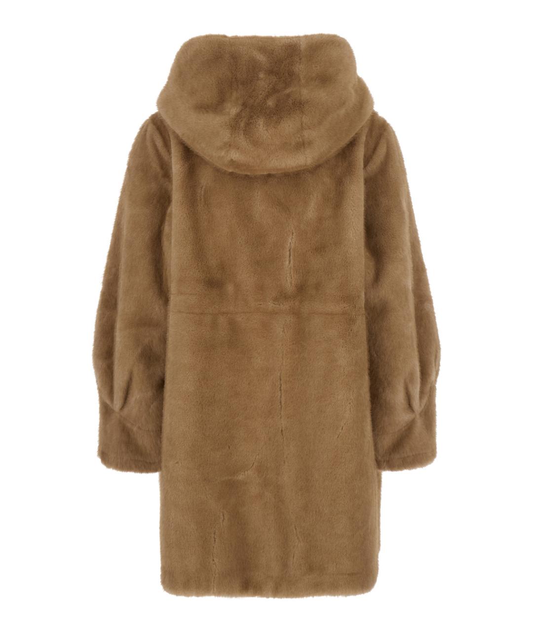 GIOVANNI PARIS Бежевая полиэстеровая шуба, фото 2