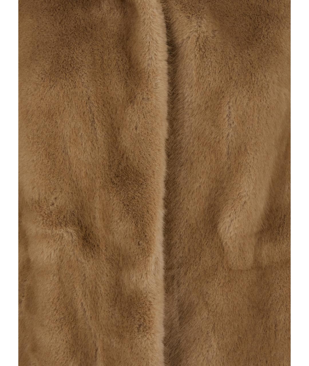 GIOVANNI PARIS Бежевая полиэстеровая шуба, фото 3
