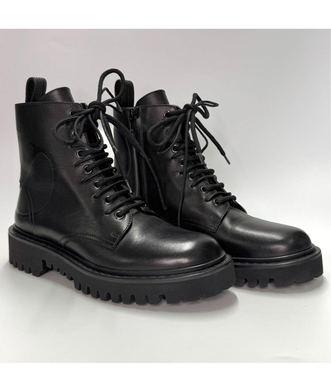 VALENTINO Черные кожаные ботинки, фото 4