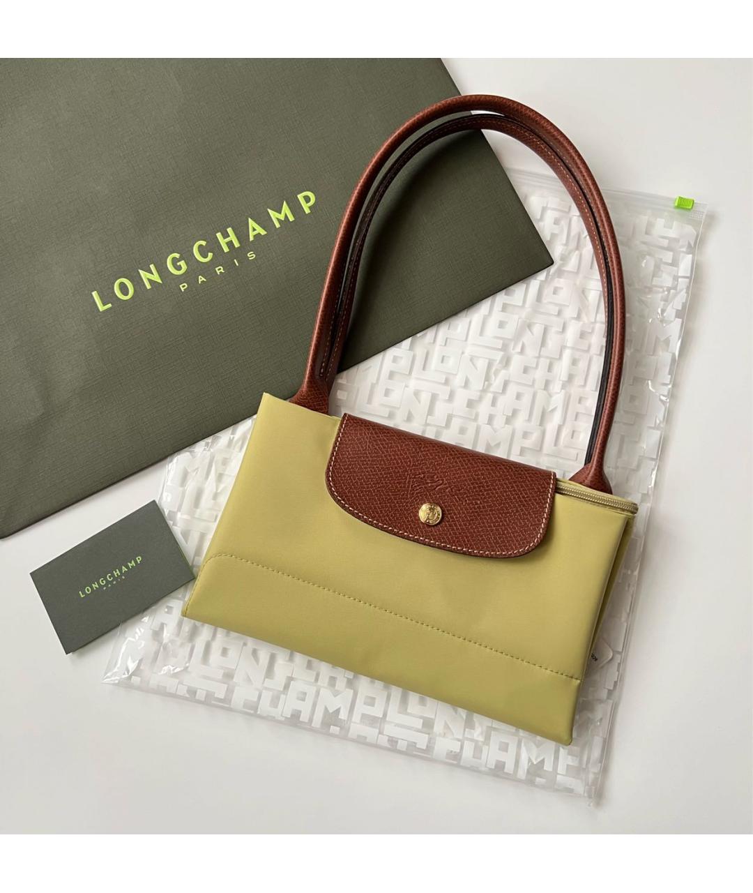 LONGCHAMP Зеленая тканевая сумка тоут, фото 7