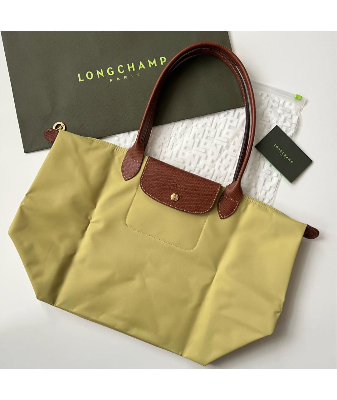 LONGCHAMP Зеленая тканевая сумка тоут, фото 8
