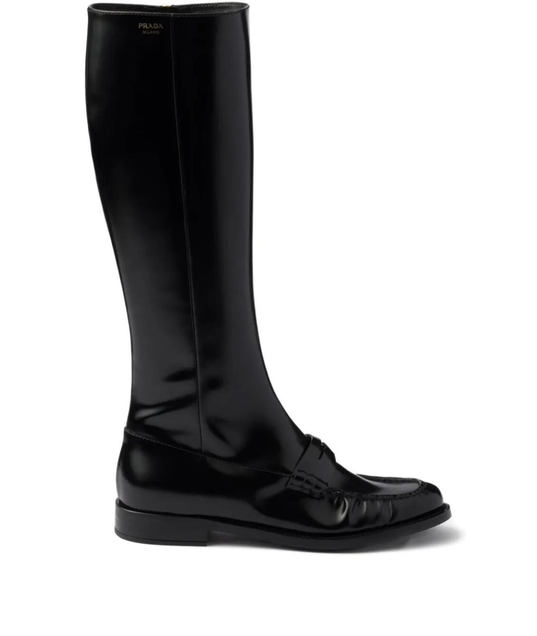 PRADA Черные кожаные сапоги, фото 1