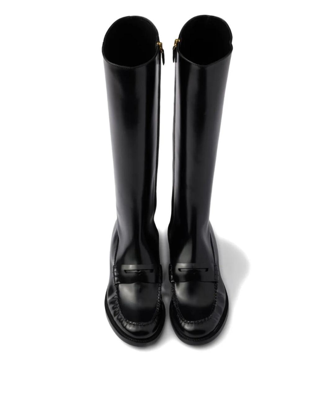 PRADA Черные кожаные сапоги, фото 3
