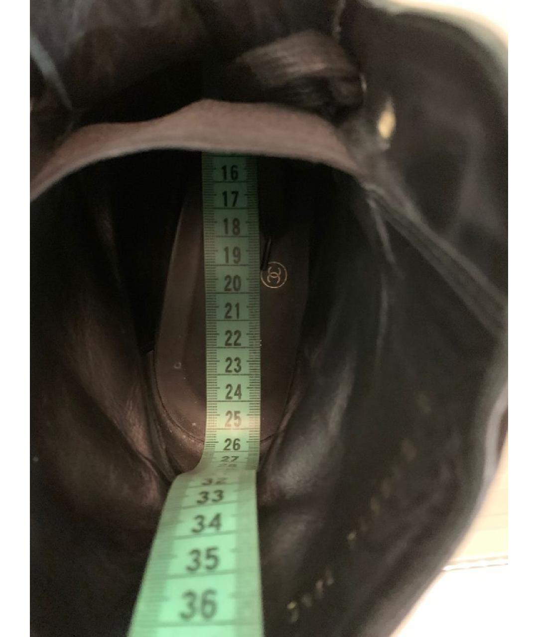 CHANEL Антрацитовые кожаные ботинки, фото 7