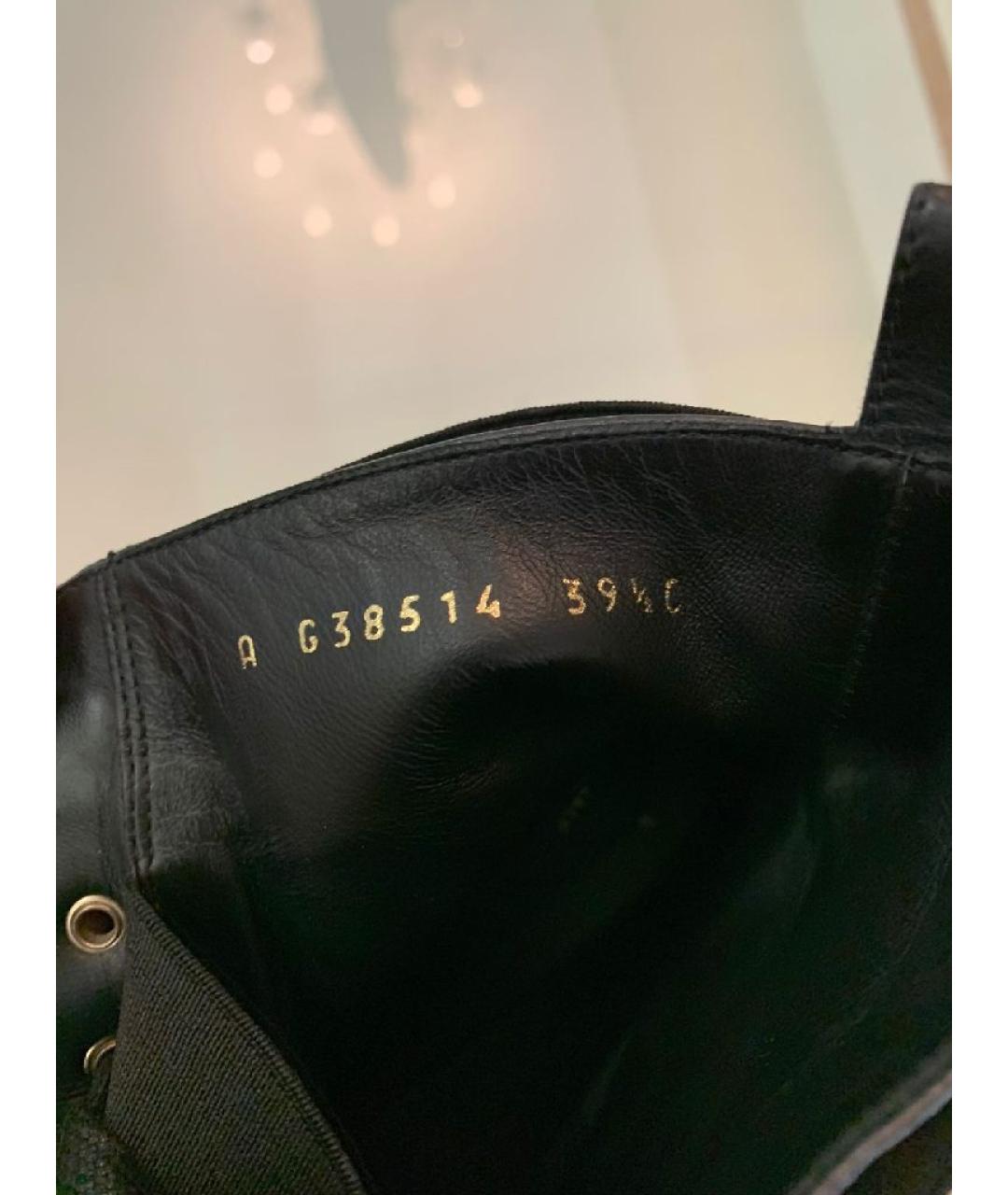 CHANEL Антрацитовые кожаные ботинки, фото 6