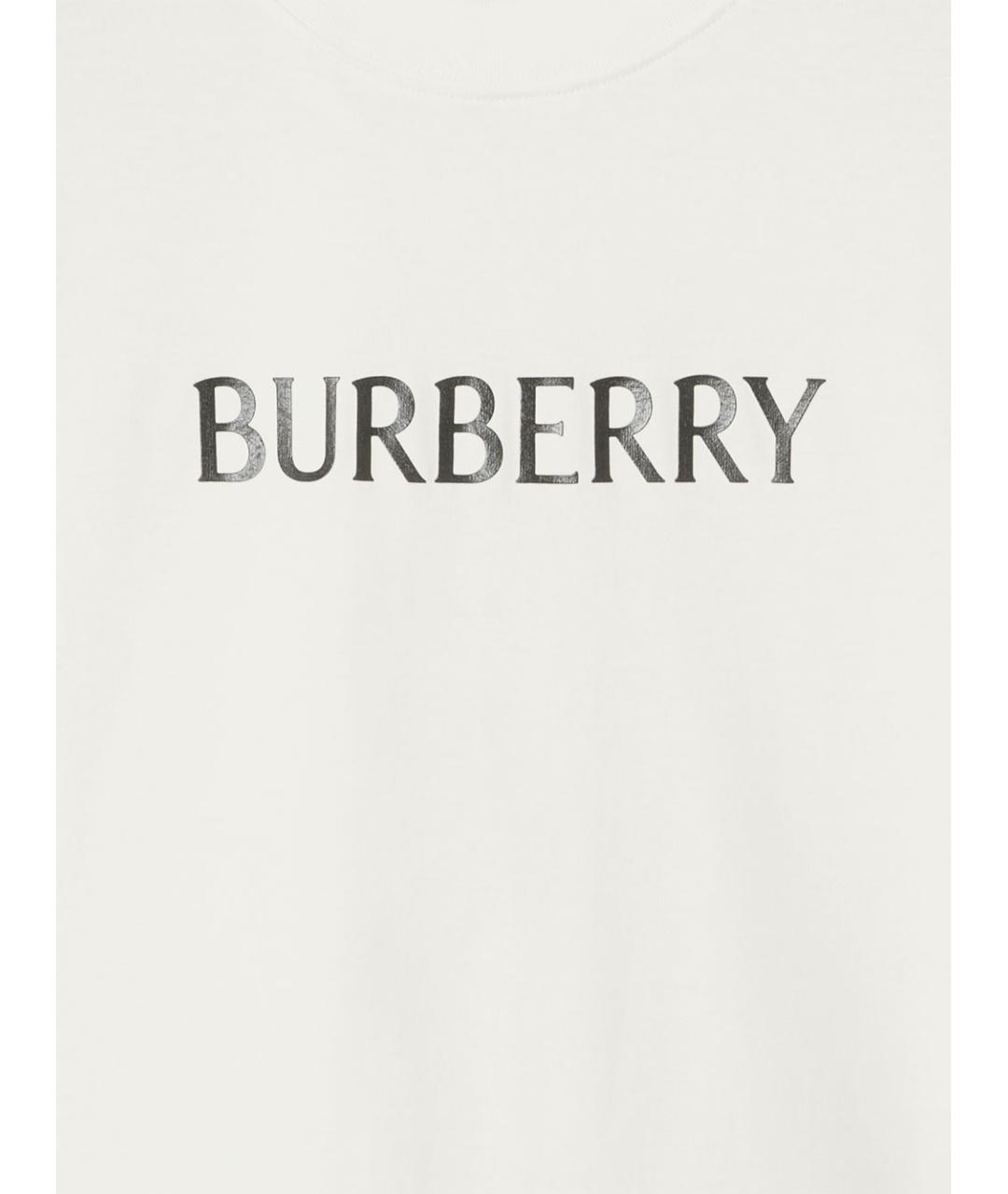 BURBERRY Белая хлопковая футболка, фото 3