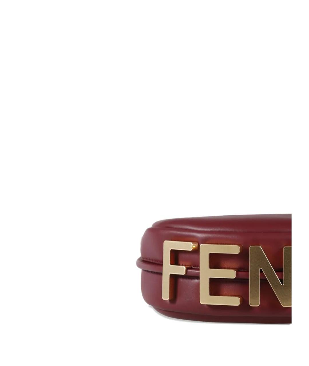 FENDI Красная кожаная сумка через плечо, фото 4